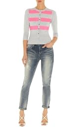Sequin Stripe Knit Cardigan