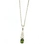 9ct Yellow Gold Ladies Celtic Style Pendant Set with Oval Peridot on 18" Prince of Wales Chain