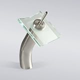 Euro Modern Contemporary Waterfall Bathroom Lavatory Vessel Sink Faucet Tall Brushed Nickel