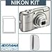 Nikon Coolpix L28 Digital Camera, Silver - Bundle - with 8GB SDHC Memory Card, Camera Case