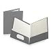 Oxford 51705 Laminated Two-Pocket Portfolios, 100 Sheet Capacity, Gray, 25/Box