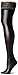 Coquette Women's Wet Look Thigh High Stay Up Stockings with Lace, Black, One Size