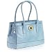 Coach Hamptons Patent Leather Madeline Business Tote Satchel Handbag Chambray Blue