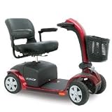 Victory 4-Wheel Scooter w/ 35AH Batteries & Charger + Flat Free Tires - Model Candy Apple Red - Gray Fabric Seat Coverings