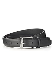 Coated Leather Rectangular Buckle Belt