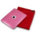 APPLE IPAD 3 PC EXECUTIVE ACCESSORY PACK - PINK SPIRAL PATTERN GEL  CASE, SCREEN PROTECTOR, RED POUCH PART OF THE QUBITS ACCESSORIES RANGE