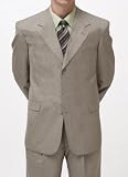 Vanetti Brown Woven Stripe Three Button Suit with Pleated Pants