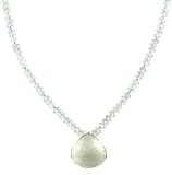 14k Yellow Gold 3-3.5mm Faceted Aquamarine Roundels and Briolette Pendant, 17