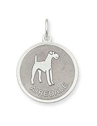 Sterling Silver Airedale Disc Charm QC2671"