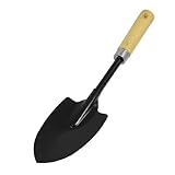 uxcell 園芸ショベル　木製のハンドル　黒金属　手工具　ガーデンショベル　全体の長さ37.2cm