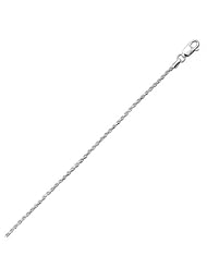 Sterling Silver 30 Inch Diamond Cut Rope 030 Chain (1.5mm)