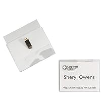Flexible Top-Loading Clip-Style Name Badge Holders w/Inserts, 3"x4", 40/Box CEB96355