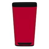 OXO SoftWorks 10-gal. Enamel Trash Can - Red/ Stainless Steel