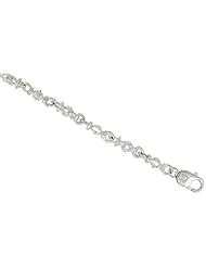 24 inch Sterling Silver Bullet Link Necklace, 1/4 inch wide