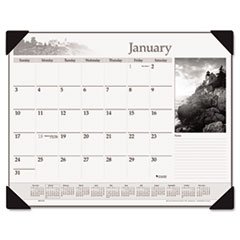 Recycled Black-and-White Desk Pad, Black and White, 22 x 17, 2013