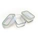 Cuisine Magic  Set of 2 8 ounce Rectangular Locking Glass Food Storage Containers