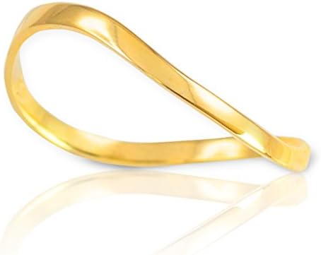 High Polish 14k Yellow Gold Wave Band