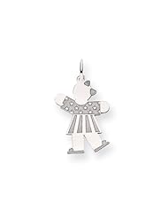 14k White Gold Kid Charm
