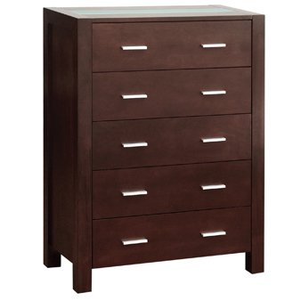 Abbyson Capri 5 Drawer Chest in Cappuccino Finish