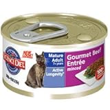 Hill's Science Diet Mature Adult Active Longevity Gourmet Beef Entree Minced Cat Food - 3-Ounce Can (Pack of 24)