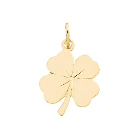 14K Yellow Gold 4 Leaf Clover Charm