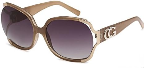 Vintage Women's Oversized Designer Eyewear - Gloss Brown/Gold