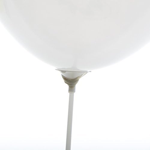 Anna Toys White Balloon Sticks with White Cup (100set)