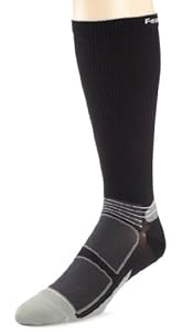 Feetures Men's Elite Ultra Light Knee Hi Compression Socks, Large (Men's 9-12 / Women's 10-13), Black/Silver