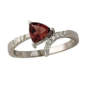 Pink Tourmaline and Diamond Ring 14K White Gold by