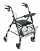 Aluminum Rollator Walker Hand Brakes And Basket Blue