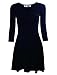 TAM WARE Women's Casual Slim Fit and Flare Round Neckline Dress TWCWD052-BLACK-US S/M(Tag Size M)