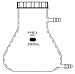 Corning - Pyrex 2800mL Fernbach-Style Cult Flask w/Phenoli c Screw Cap and Top and Bot Tubulations, EA1