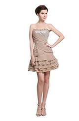 Strapless Charmeuse/Chiffon Backless Sequined Evening Dress 