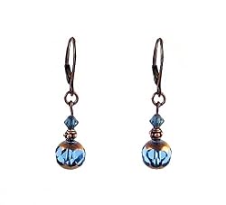 Earrings - E201 - Copper & Crystal Beads (8mm) ~ Montana