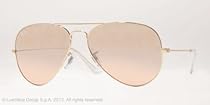 Hot Sale Ray Ban Aviator Large Metal Sunglasses - Arista w/ Smoke Rose Mirror Lens 55mm