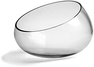 18Karat 7"H x 10"D Luno Vase. The crisp architectural lines of this bowl vase makes it a beautiful container for floating candles or flower heads. It is also foodsafe and makes a stunning serving bowl