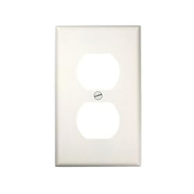 Leviton 88003 1-Gang Duplex Device Receptacle Wallplate, Standard Size, Thermoset, Device Mount, White