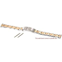 Ladies 2-tone Stainless Watch Band Deployment Buckle