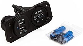 Panel Dual USB Socket and Voltmeter for Boat / Rv / Car / Motor-home - External Mount by XYZ Boat Supplies