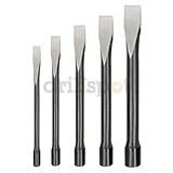 Westward 2AJL5 Handguarded Chisel Set, 3/8-7/8 In, 5 Pc