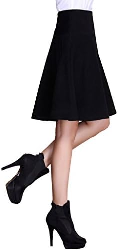 Beautifulmall Women's Winter Classic Wool High Waisted Pocket Solid Long Midi Skirt