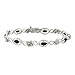 Sterling Silver Diamond Accented Sapphire Bracelet
