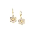 14K Two Tone Gold ''Diamond Cut'' Filigree Daisy Earrings