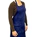 San Jamar 601BAC Poly Cotton Full Length Bib Apron with Side Pocket, 34" Length x 30" Width, Navy Blue