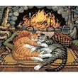 Cats All Burned Out 14x12 Needlepoint Kit