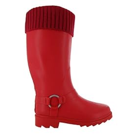 Red cardi wellies