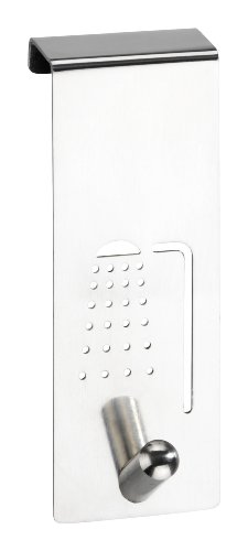 WENKO 4468070100 T&uuml;rhaken Dusche - T&uuml;rf&auml;lze bis 2 cm, Edelstahl gl&auml;nzend, rostfrei, 4 x 11.5 x 2 cm