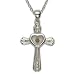Sterling Silver Mustard Seed Cross Necklace w/ Heart & Cubic Zriconia Stones on 18" Chain