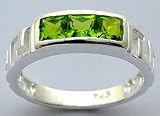 silver ring- quality CZ crystals – hand set and hand polished – finished to a fine jewellery quality standard – size N