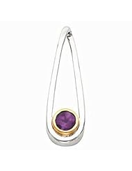18K Two-Tone Gold Amethyst Pendant -- LIFETIME WARRANTY